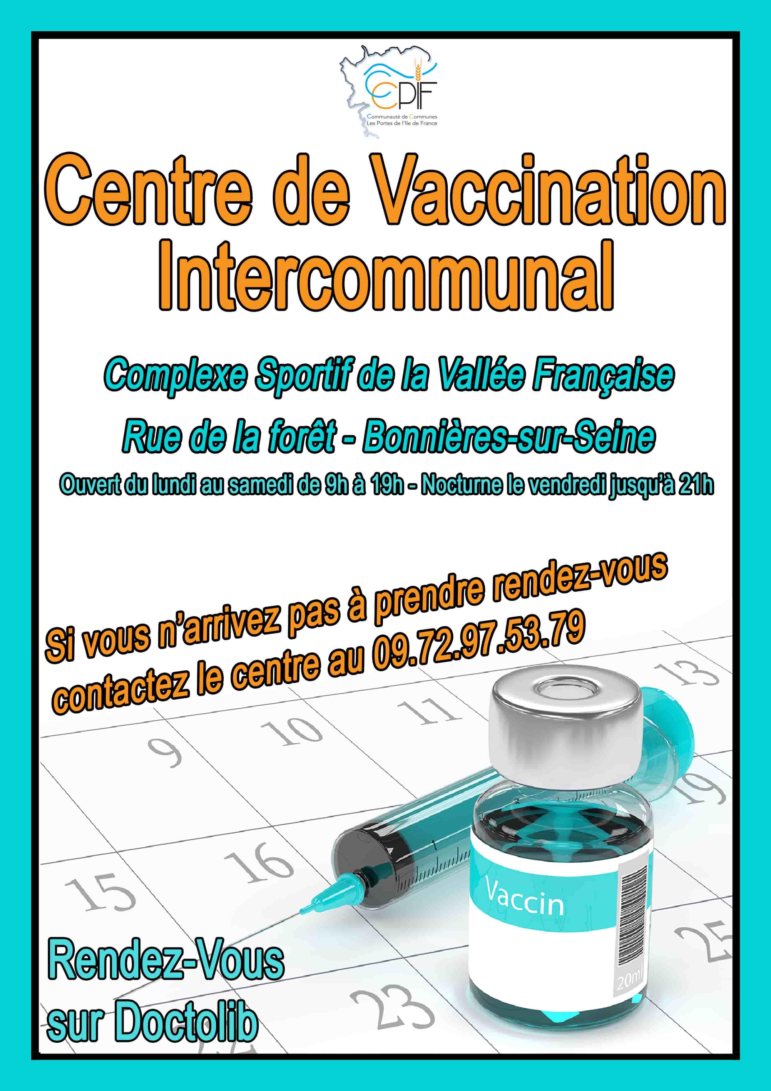 Centre de vaccination à Bonnières.