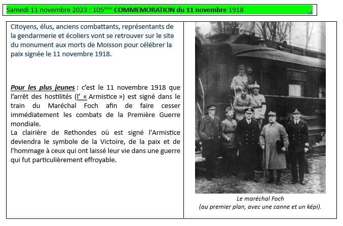 Commémoration 11 nov 2023